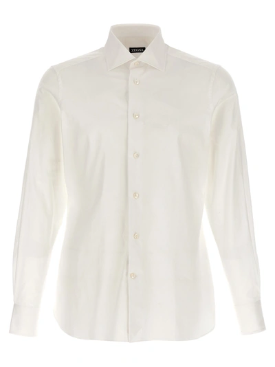 Zegna Stretch Cotton Shirt In White