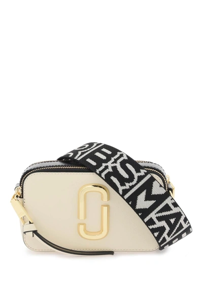 Marc Jacobs The Snapshot Leather Camera Bag In White,black