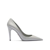 Prada Pointed-toe Leather Pumps In Gray