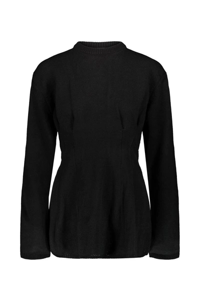 Comme Des Garçons Crow-neck Knitted Jumper Clothing In Black