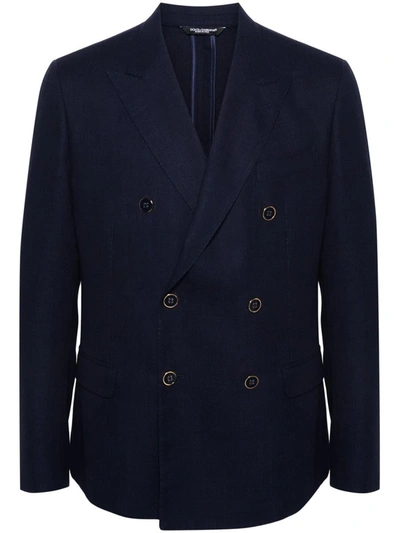 Dolce & Gabbana Double-breasted Blazer In Blue