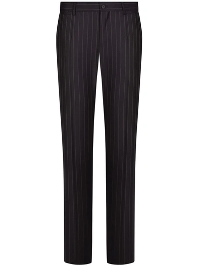 Dolce & Gabbana Pinstriped Tailored Trousers In Multicolour