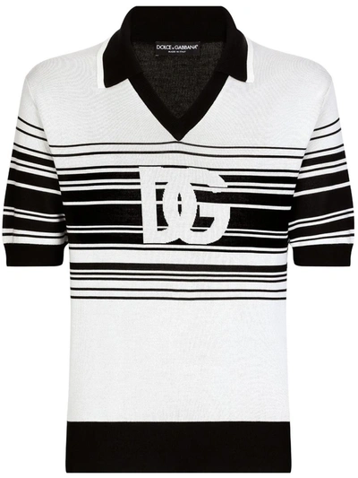 Dolce & Gabbana Polo Shirt With Print In White