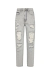 Philipp Plein Distressed High-waisted Denim Jeans With Stretch And Ripped Details In Denim