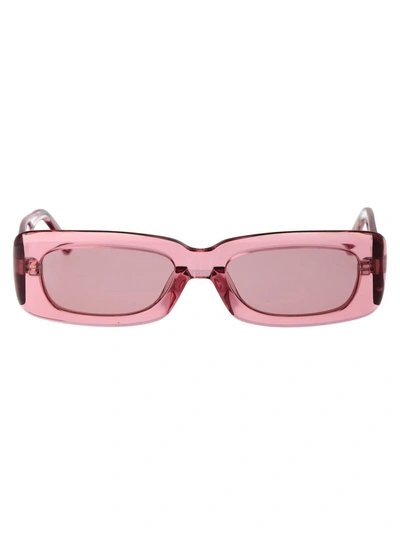 Attico The  Sunglasses In Powderpink/silver/pink