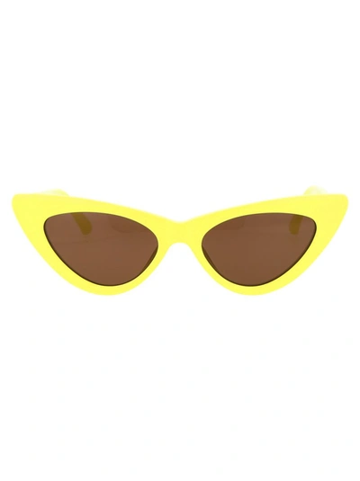 Attico Dora Sunglasses In Lemon/yellowgold/brown