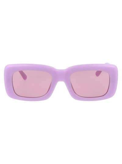 Attico The  Sunglasses In Pink/yellowgold/pink