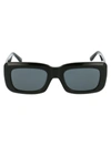 Attico + Linda Farrow Marfa Rectangular-frame Recycled Acetate Sunglasses In Black/yellowgold/grey