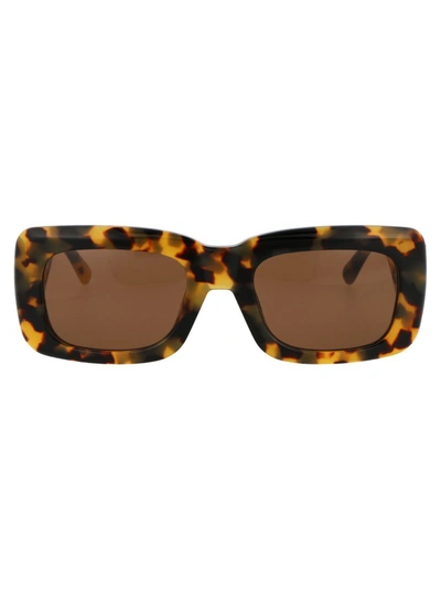 Attico Marfa Square-frame Sunglasses In T-shell/yellowgold/brown