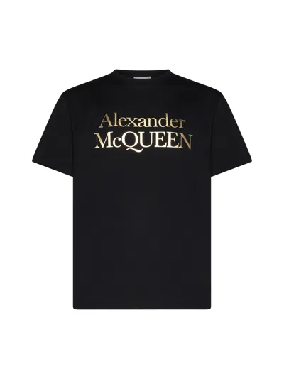 Alexander Mcqueen T-shirt In Black/gold