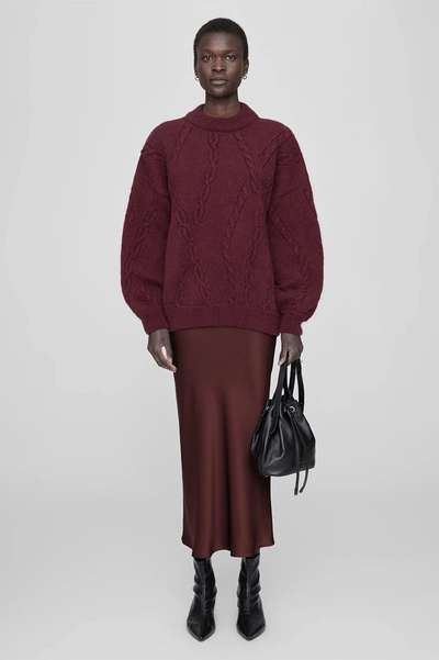 Anine Bing Mike Sweater In Burgundy