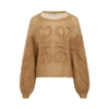 Loewe Anagram-logo Oversized Mohair-blend Sweater In Brown