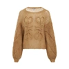 Loewe Anagram-logo Oversized Mohair-blend Sweater In Light Camel