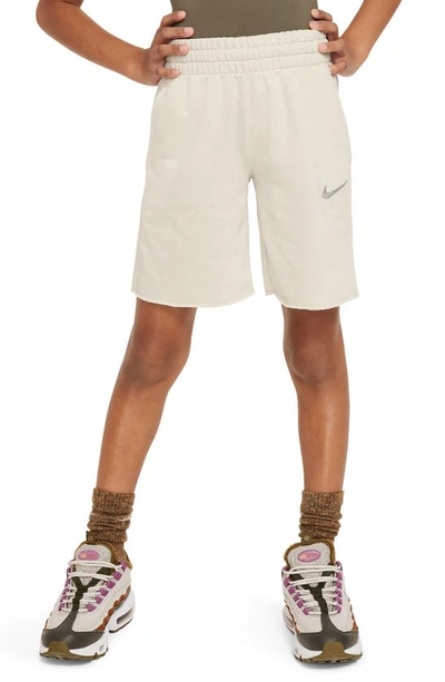 Nike Sportswear Big Kids' (girls') Dri-fit Fleece Shorts In Light Bone