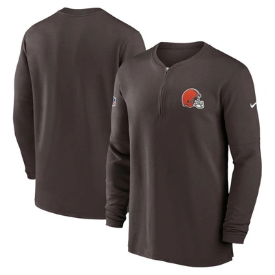 Nike Cleveland Browns Sideline Menâs  Men's Dri-fit Nfl 1/2-zip Long-sleeve Top