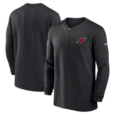 Nike Black Arizona Cardinals 2023 Sideline Performance Long Sleeve Tri-blend Quarter-zip Top