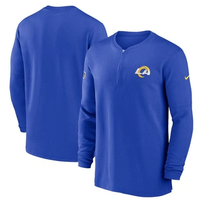 Nike Los Angeles Rams Sideline Menâs  Men's Dri-fit Nfl 1/2-zip Long-sleeve Top In Blue