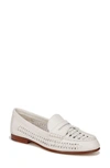 Veronica Beard Woven Leather Penny Loafers In Coconut