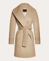 SENTALER WOMEN'S SHAWL-COLLAR MIDI WRAP COAT