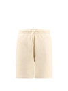 Burberry Solid Color Shorts With Equestrian Knight Print In Beige