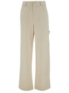 ISABEL MARANT 'BYMARA' BEIGE FIVE-POCKET JEANS WITH LOGO PATCH IN COTTON BLEND DENIM WOMAN