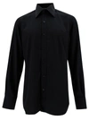 TOM FORD BLACK SHIRT WITH POINTED COLLAR IN SILK BLEND MAN
