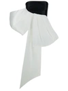 Solace London 'nadina' Black And White Top With Bow Detail In White