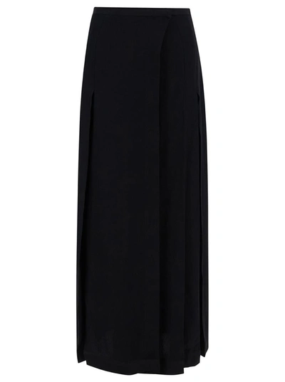 Totême Black Pleated Maxi Skirt