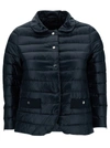 Herno Blue Down Jacket With Collar And Branded Buttons In Polyamide Woman In Blu