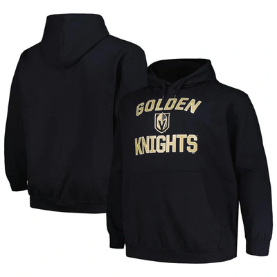 PROFILE PROFILE BLACK VEGAS GOLDEN KNIGHTS BIG & TALL ARCH OVER LOGO PULLOVER HOODIE