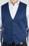 LUCHIANO VISCONTI SOLID NAVY VEST WITH DIAMOND PATTERN BACK