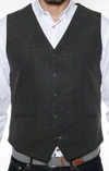 Luchiano Visconti Solid Grey Knit Vest In Grey