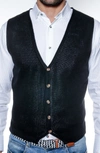 LUCHIANO VISCONTI BLACK KNIT COTTON VEST