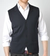 LUCHIANO VISCONTI NAVY VEST WITH LAPELS