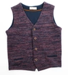 Luchiano Visconti Purple Heather Knit Vest In Multi