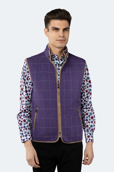 Luchiano Visconti Purple Quilted Zip Up Vest