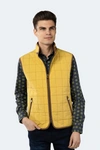 Luchiano Visconti Yellow Quilted Zip Up Vest In Yellow