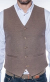 Luchiano Visconti Solid Beige Knit Vest In Beige