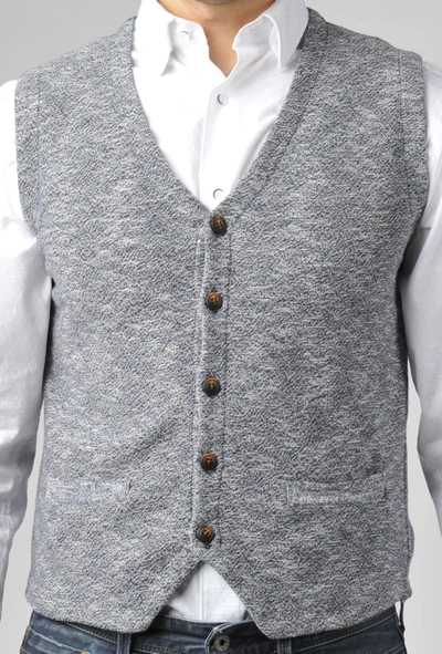 Luchiano Visconti Beige Knit Cotton Vest In Multi
