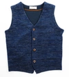 Luchiano Visconti Navy Heather Knit Vest In Multi