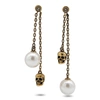 Alexander Mcqueen Women's Goldtone & Imitation Pearl Skull Chain Earrings In Mix