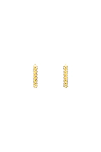 Amina Muaddi Charlotte Earrings With Crystals In Gold