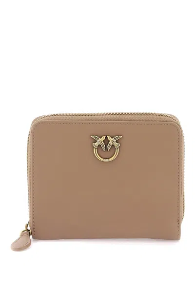 Pinko Leather Zip Around Wallet In Brown