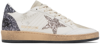 Golden Goose Leather Upper Suede Tongue Glitter Star Spur In 11701 White/cinder