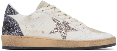 Golden Goose White & Taupe Ball Star Sneakers In 11701 White/cinder