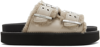 Ganni Taupe Feminine Buckle Flat Sandals In 017 Taos Taupe
