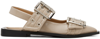 Ganni Buckle Ballerina Flat In Taos Taupe