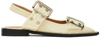 GANNI OFF-WHITE FEMININE BUCKLE BALLERINA FLATS