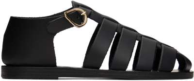 Ancient Greek Sandals Black Homeria Sandals