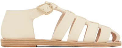 Ancient Greek Sandals Homeria Leather Fisherman Sandals In Off White